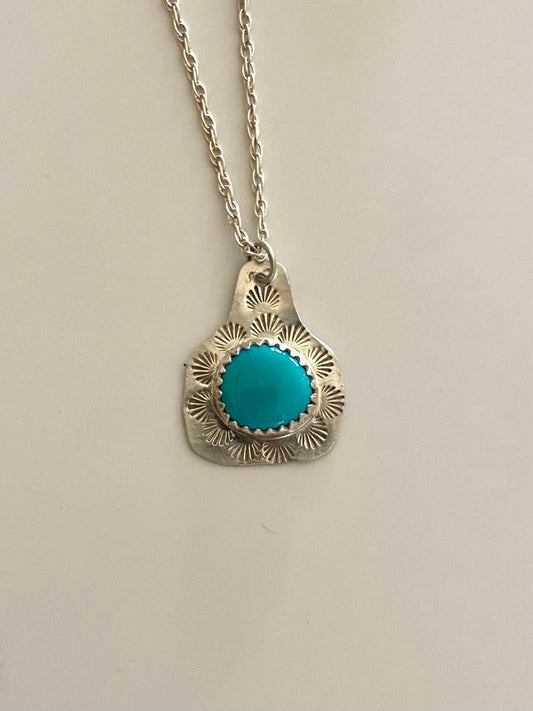 Cow Gal tag necklace