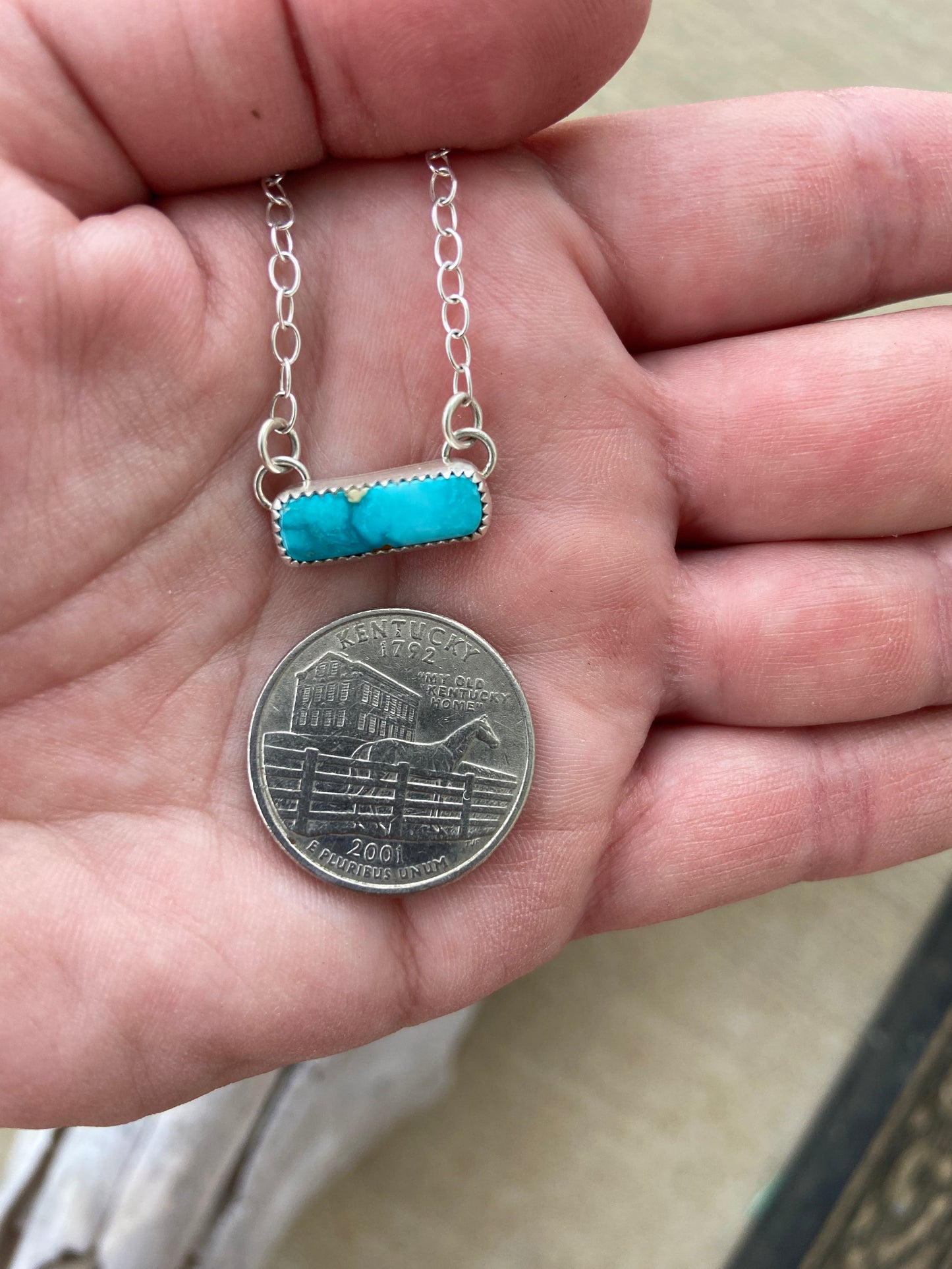 Fox Turquoise, bar necklace