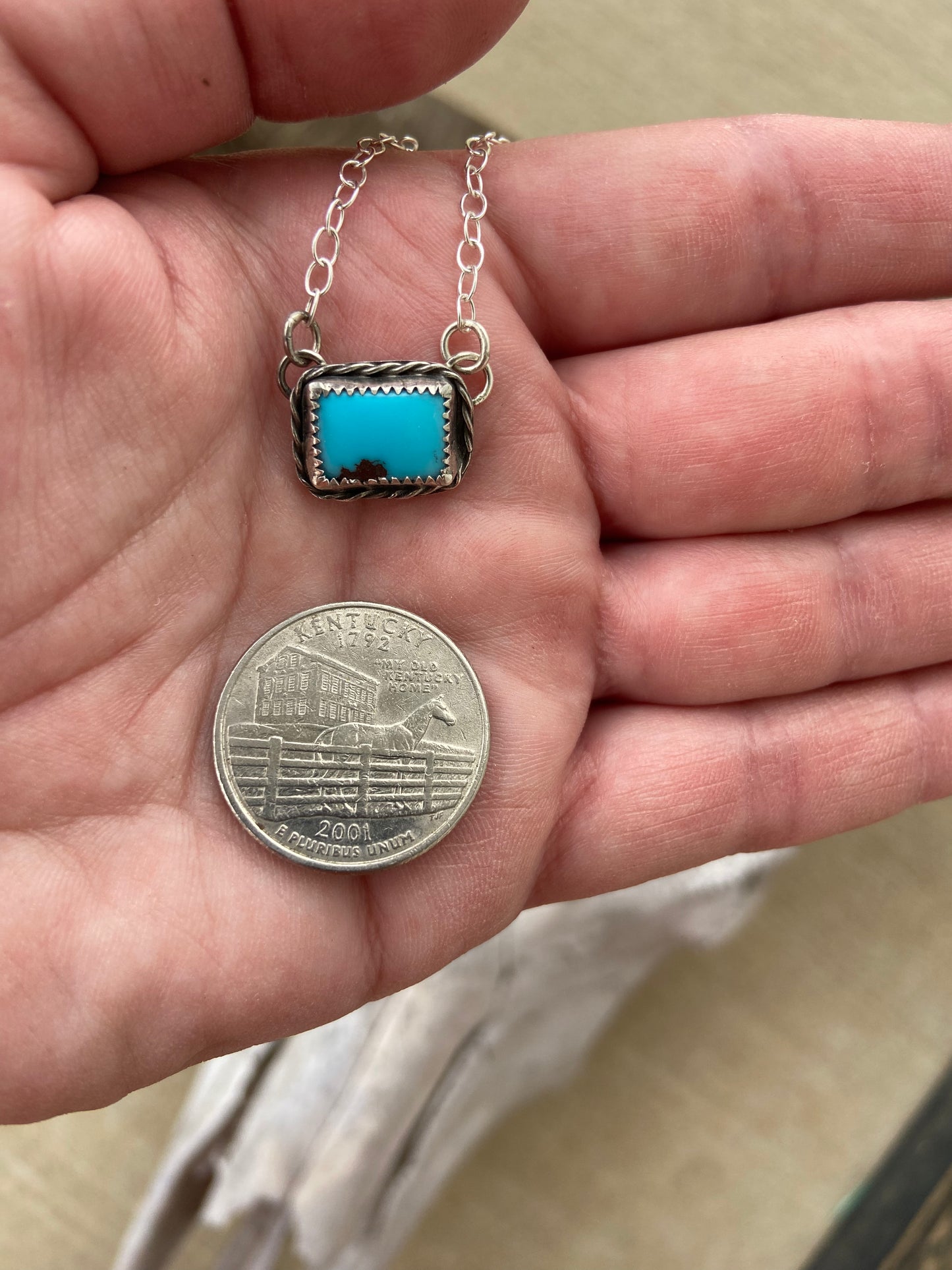 Egyptian Turquoise, bar necklace